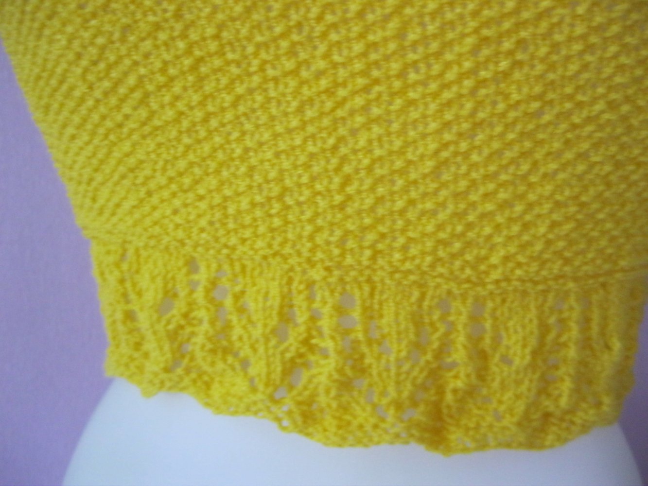NEU Stricktop gelb Crop-Top Handmade S/M