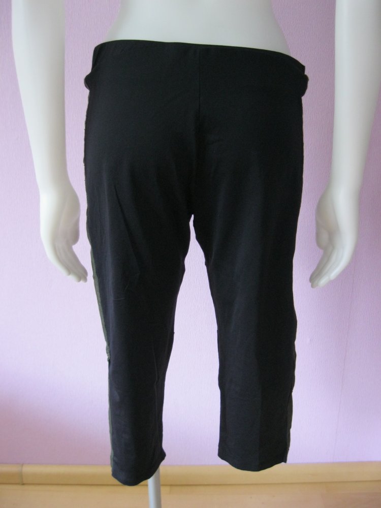 Capri Pant # Aerobic Hose # Manguun Sports #  Schwarz / Dunkelgrün  # 44