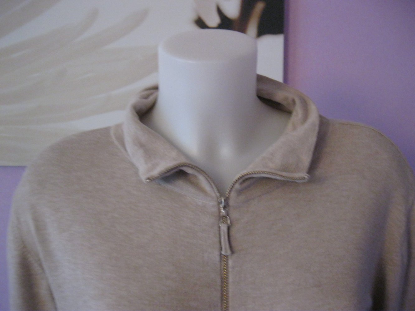 Long-Sweatjacke Känguru-Tasche Beige 42/44