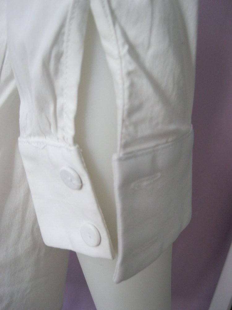 Bluse # Imperial # Vintage # 3/4-Arm # Baumwolle # Rüschen # Weiß # S