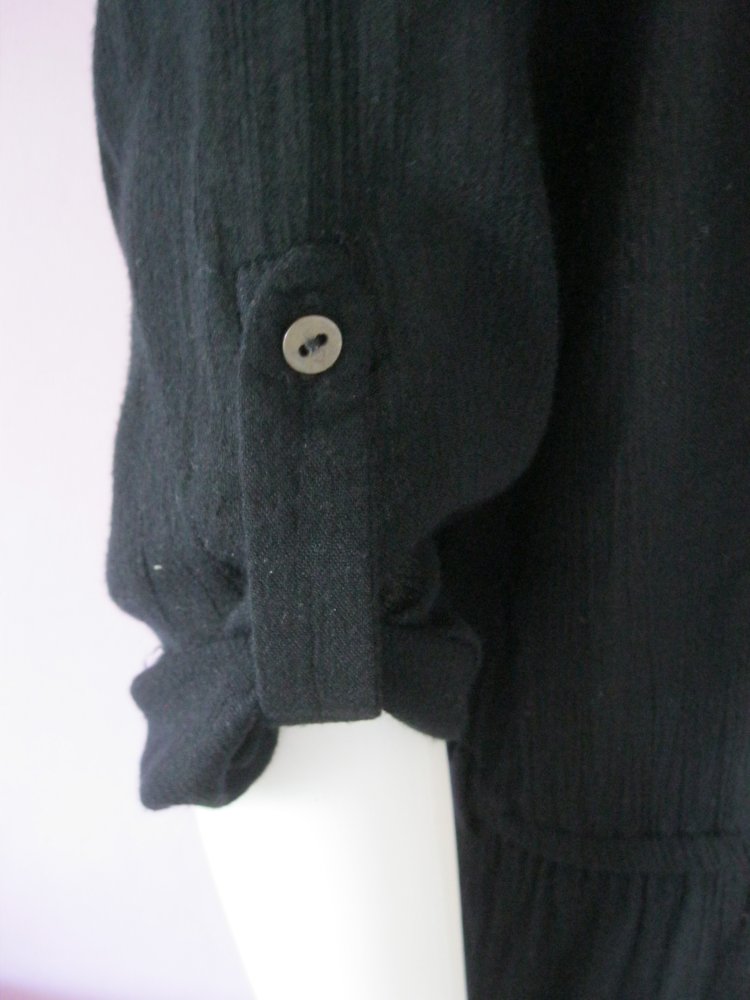 Kleid Mango Baumwolle/Viskose halbarm Schwarz M-XL