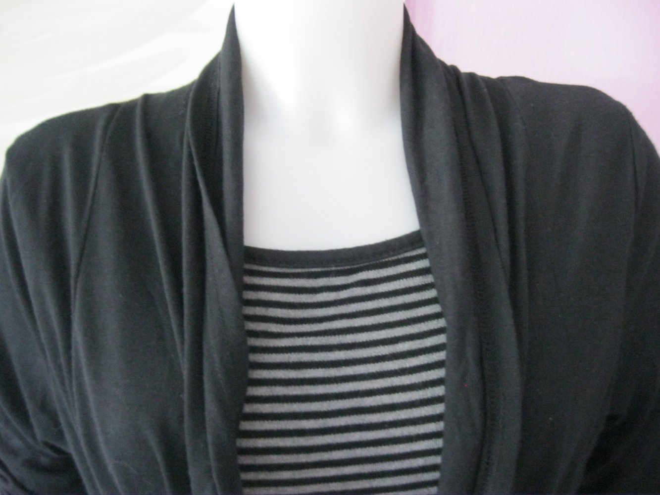 Rainbow Tunika Viskose Schwarz/Grau  kurzarm 40/42