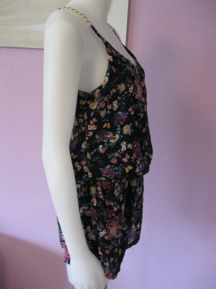 Jumpsuit # Playsuit # kurz # Schulterfrei # Blumen # Blau/Bunt Yun # 36/38