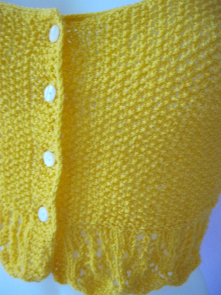 NEU Stricktop gelb Crop-Top Handmade S/M
