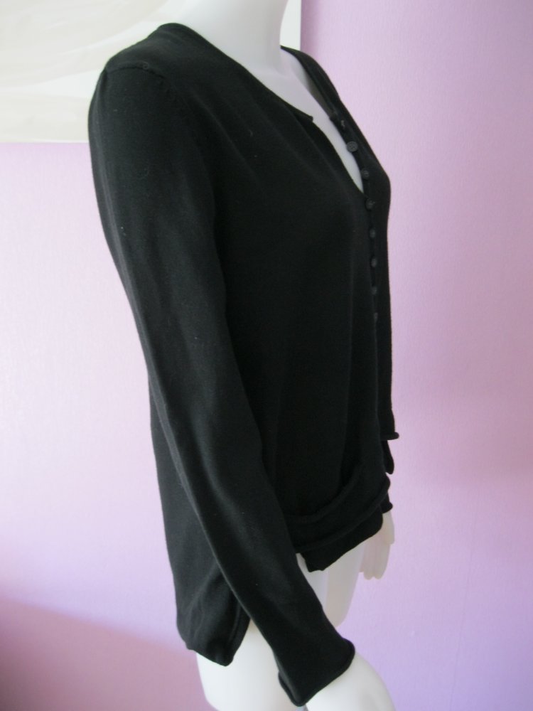 Strickjacke # 100% Baumwolle # Schwarz # L