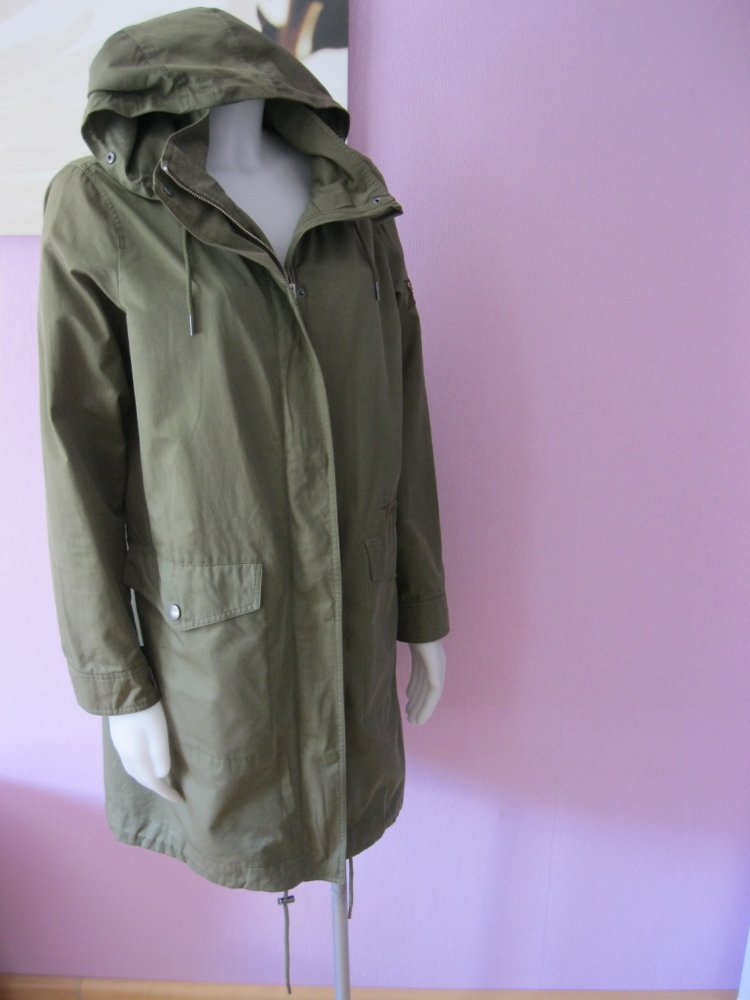 Liebeskind Berlin Parka Kapuze Baumwolle Olivgrün 40 (L)