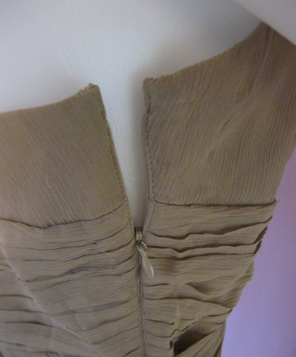 One-Shoulder-Kleid # Cocktail-Kleid # Hallhuber # 38 # Goldbraun