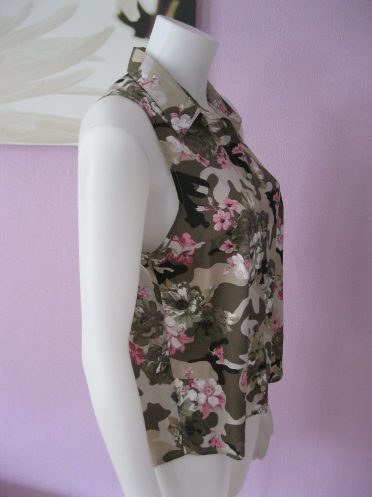 Bluse # Tally Weijl # ärmellos # Blumen # Khaki # S