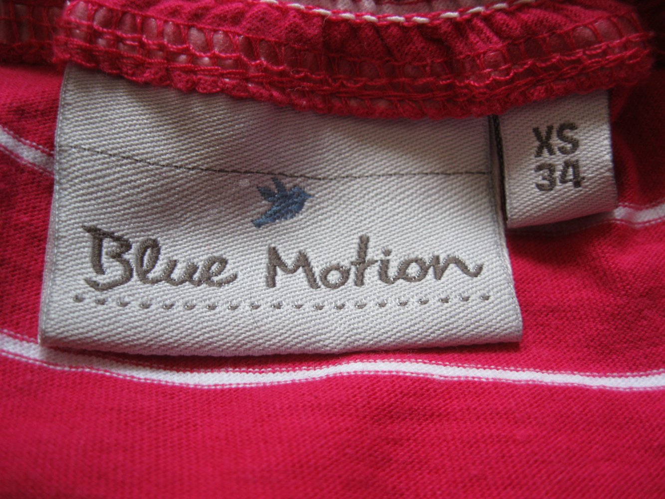 Jumpsuit # kurzer Overall # Blue Motion # gestreift # Rot/Weiß # 34 (XS)