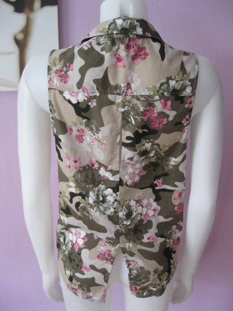 Bluse # Tally Weijl # ärmellos # Blumen # Khaki # S