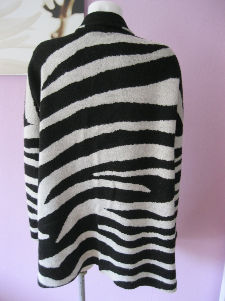 H&M Cardigan Zebramuster Schwarz/Weiß M/L