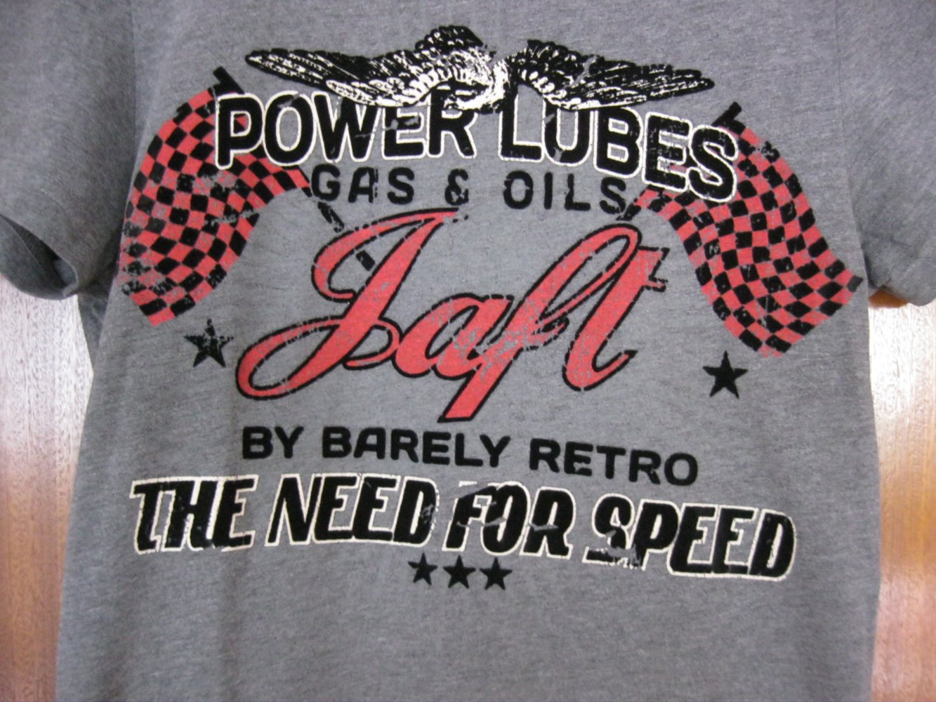 Barley Retro by JAFT T-Shirt Grau beflockt Baumwolle S