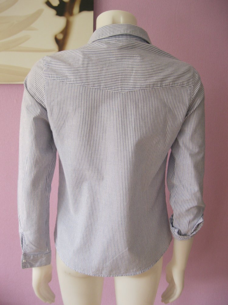 Hemd # Bluse # Tally Weijl # langärmlig # gestreift # Blau / Weiß # M