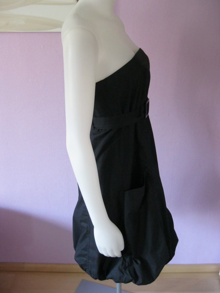 Ballon-Kleid # Only # Schwarz # Gürtel # 40