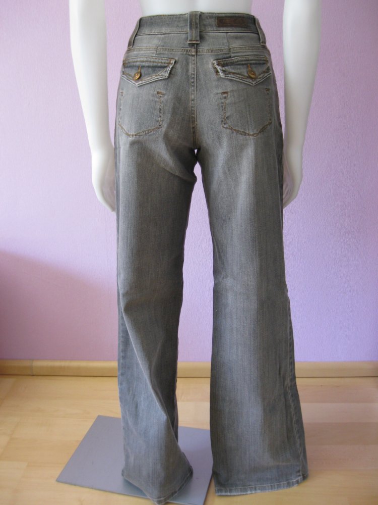 Cambio Schlaghose Jeans Grau-Schwarz S