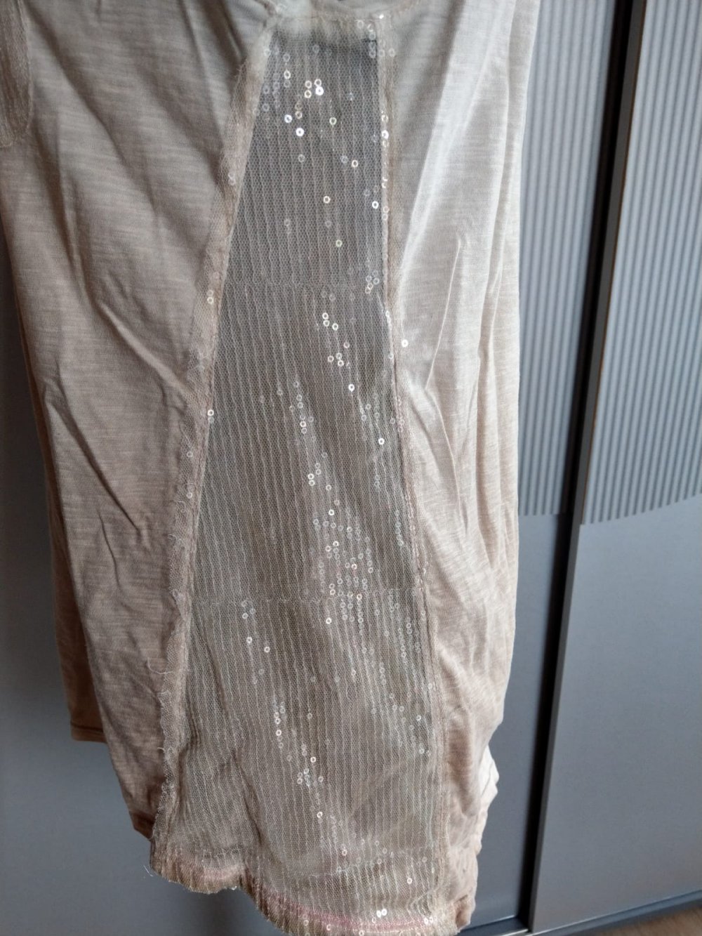 Top Shirt beige S.Oliver beige Pailletten 38