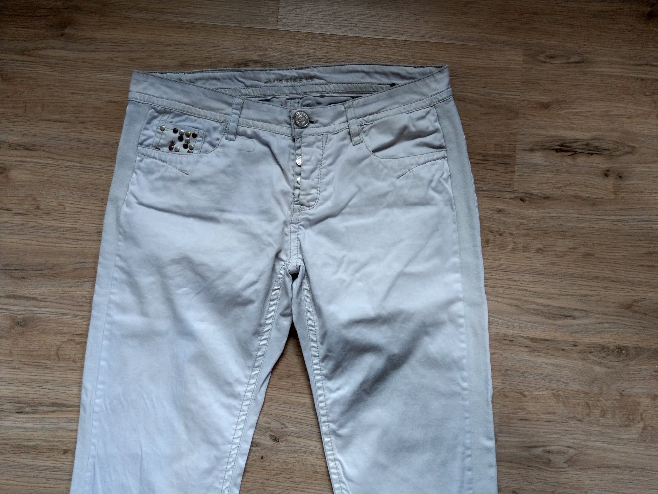 Hose Stoffhose grau beige Blue Fire