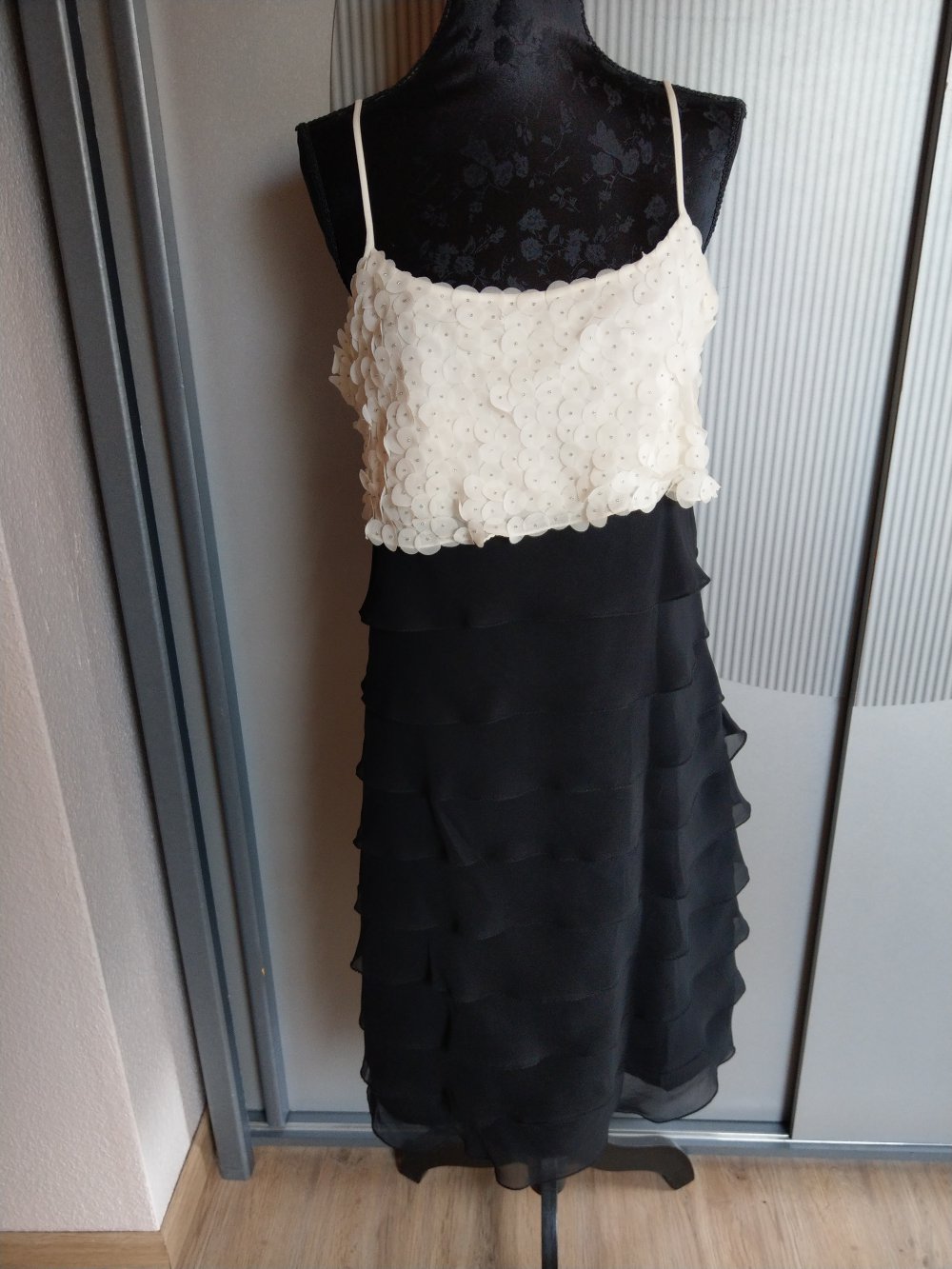 Kleid Cocktailkleid Abendkleid schwarz creme 1 2 3 un deux trois