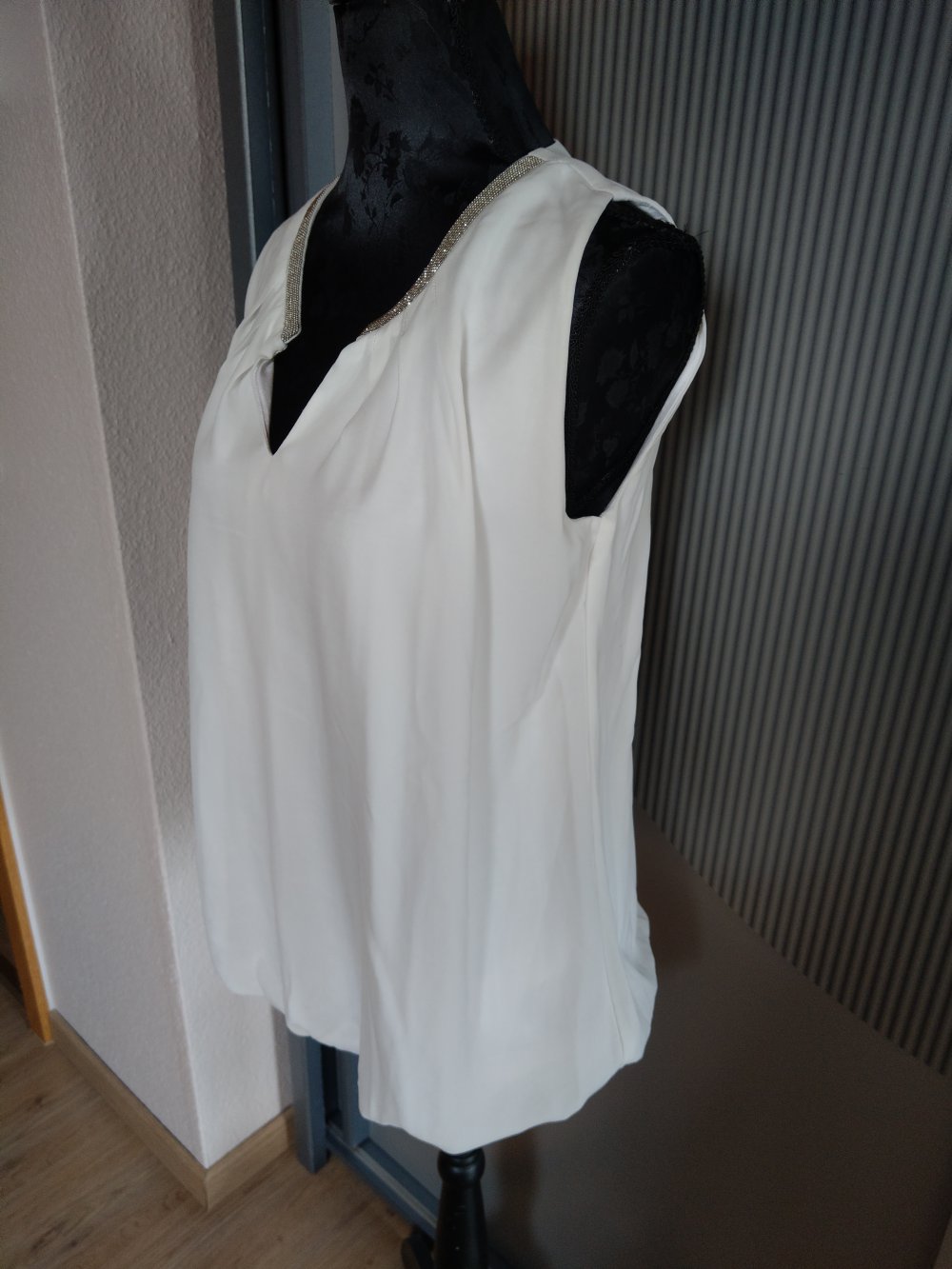 Top Shirt weiß Steinchen Orsay 