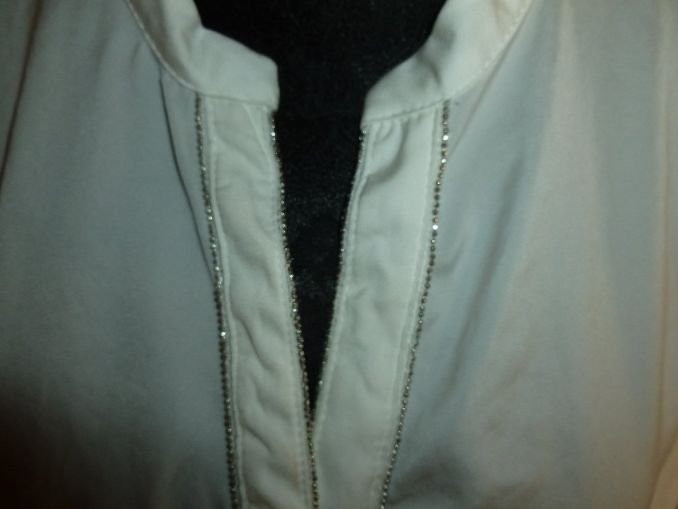 Bluse Promod weiß Steinchen