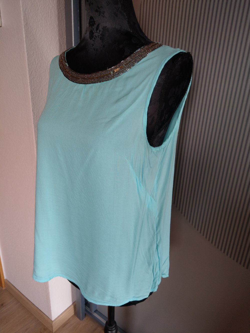 Top Shirt türkis Pailletten Orsay 