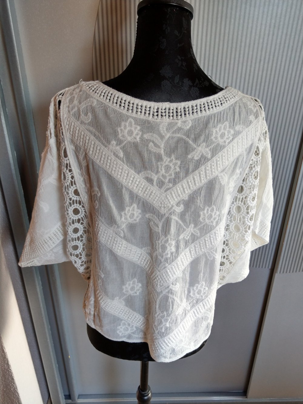 Shirt Tunika weiß creme Spitze Lindex