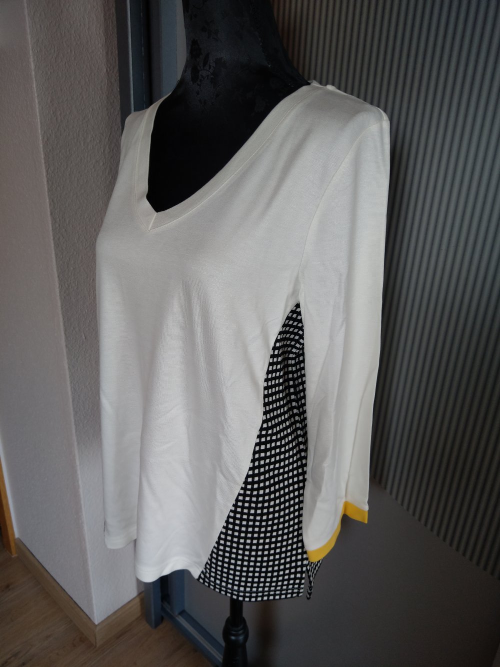 Shirt Pullover weiß schwarz gelb Street One Neu 
