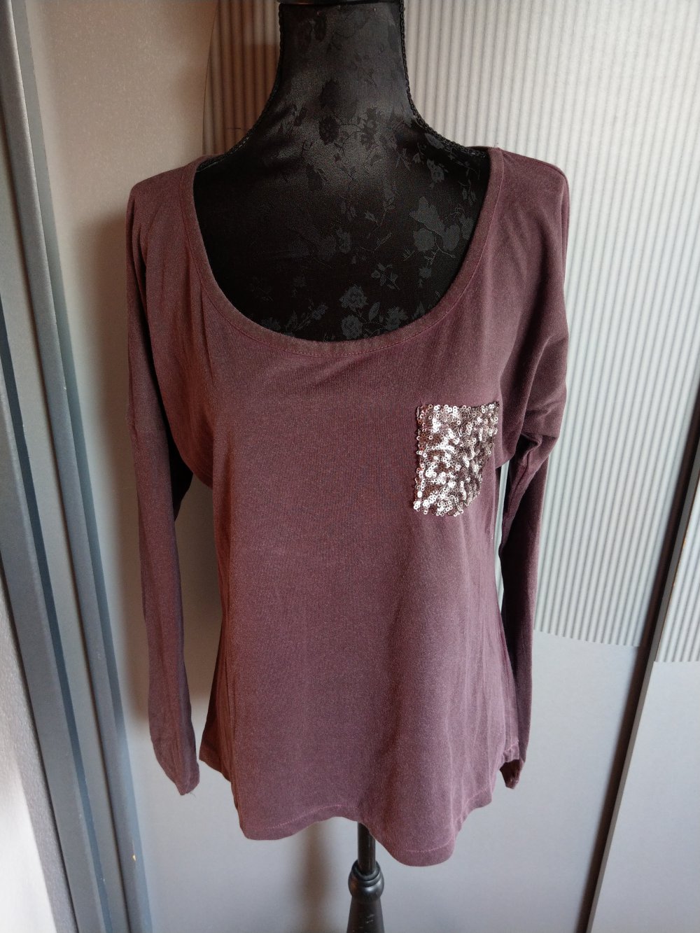 Shirt lila Zabaione Neu Pailletten 