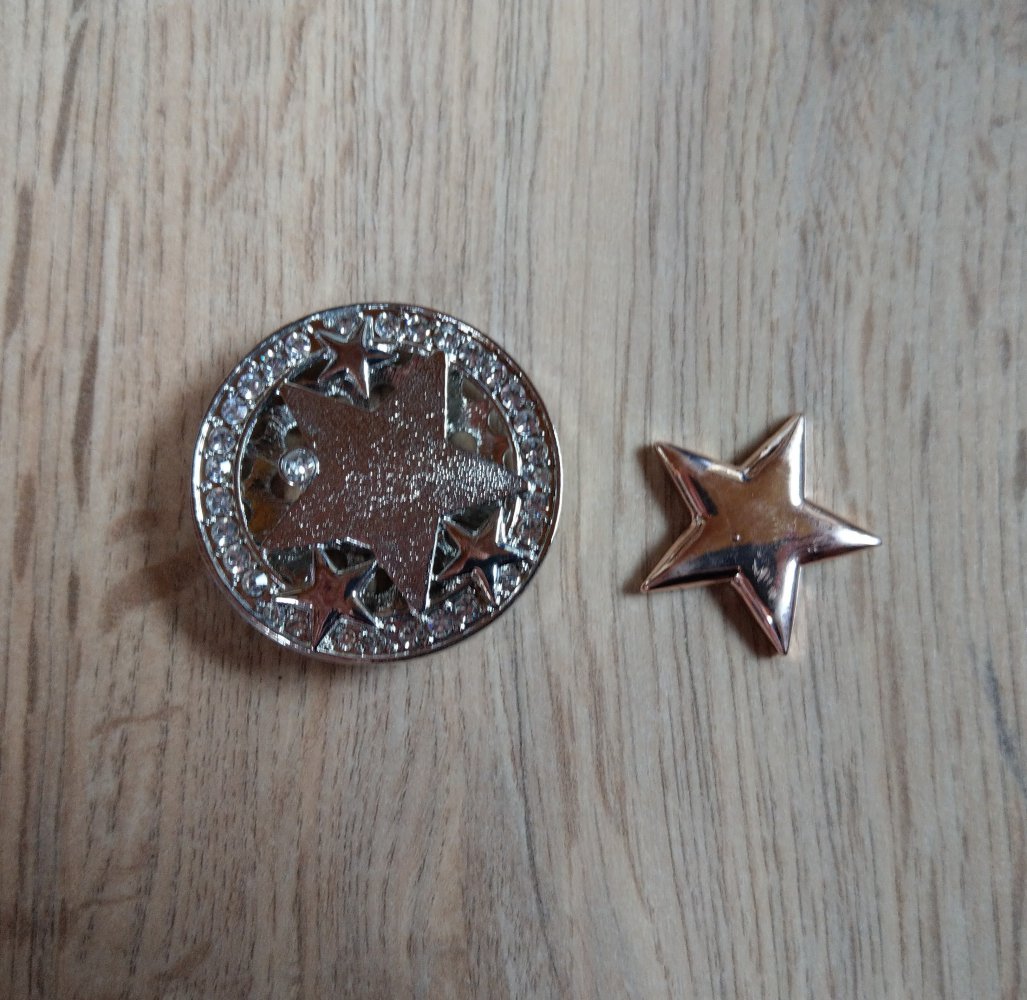 Brosche Stern silber kupfer Magnet 
