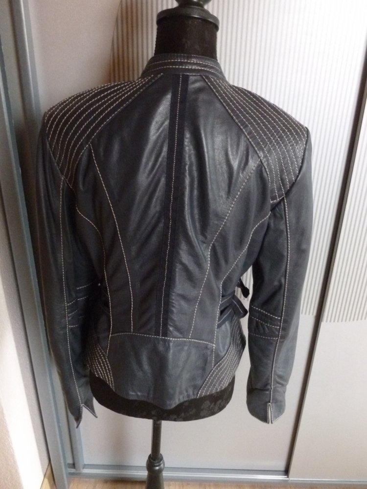Lederjacke Jacke dunkelblau schwarz Biba Crisca