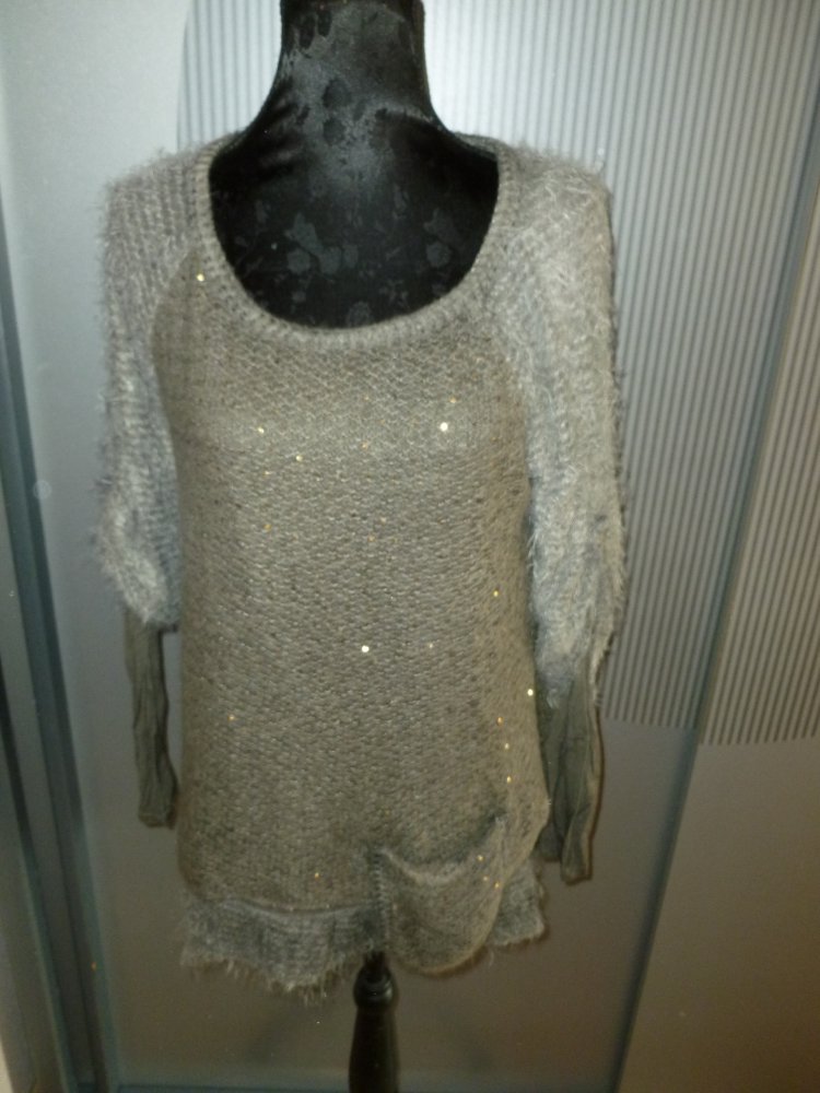 Pullover flauschig grau Made in Italy