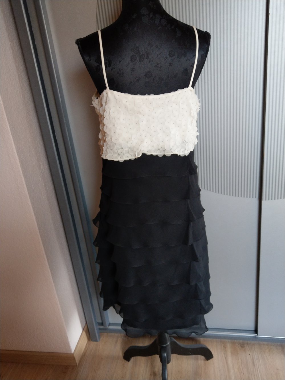 Kleid Cocktailkleid Abendkleid schwarz creme 1 2 3 un deux trois