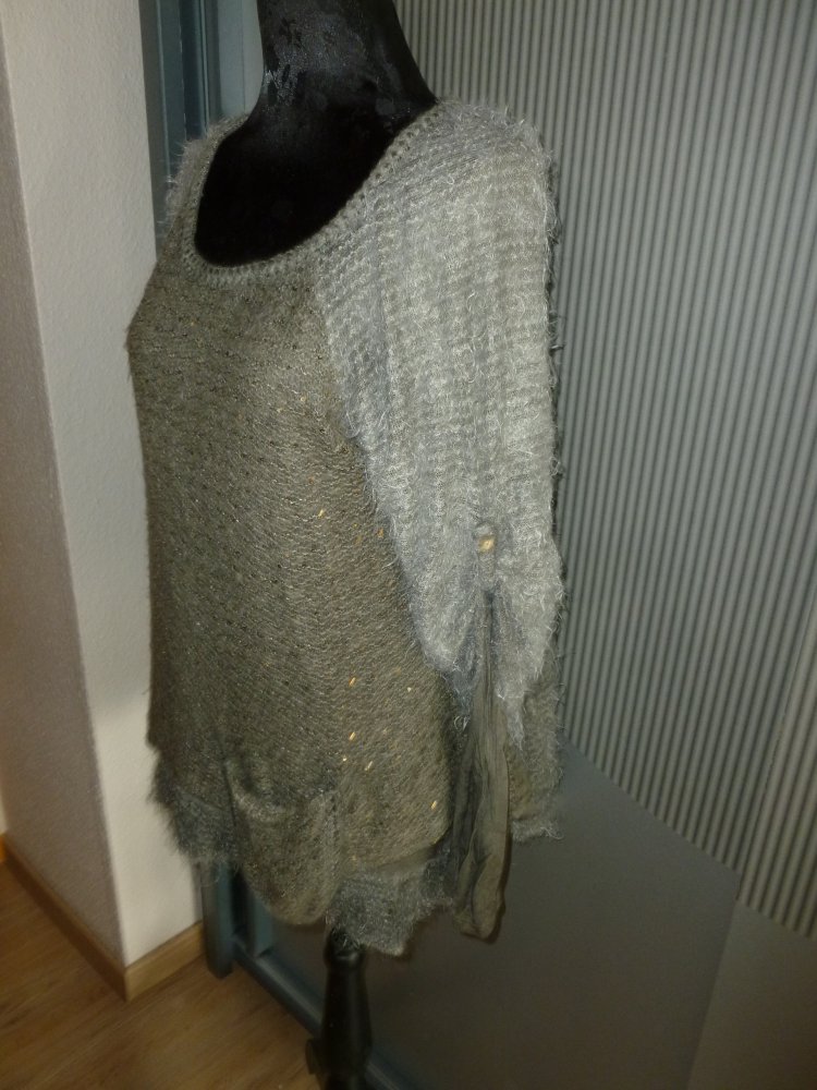 Pullover flauschig grau Made in Italy