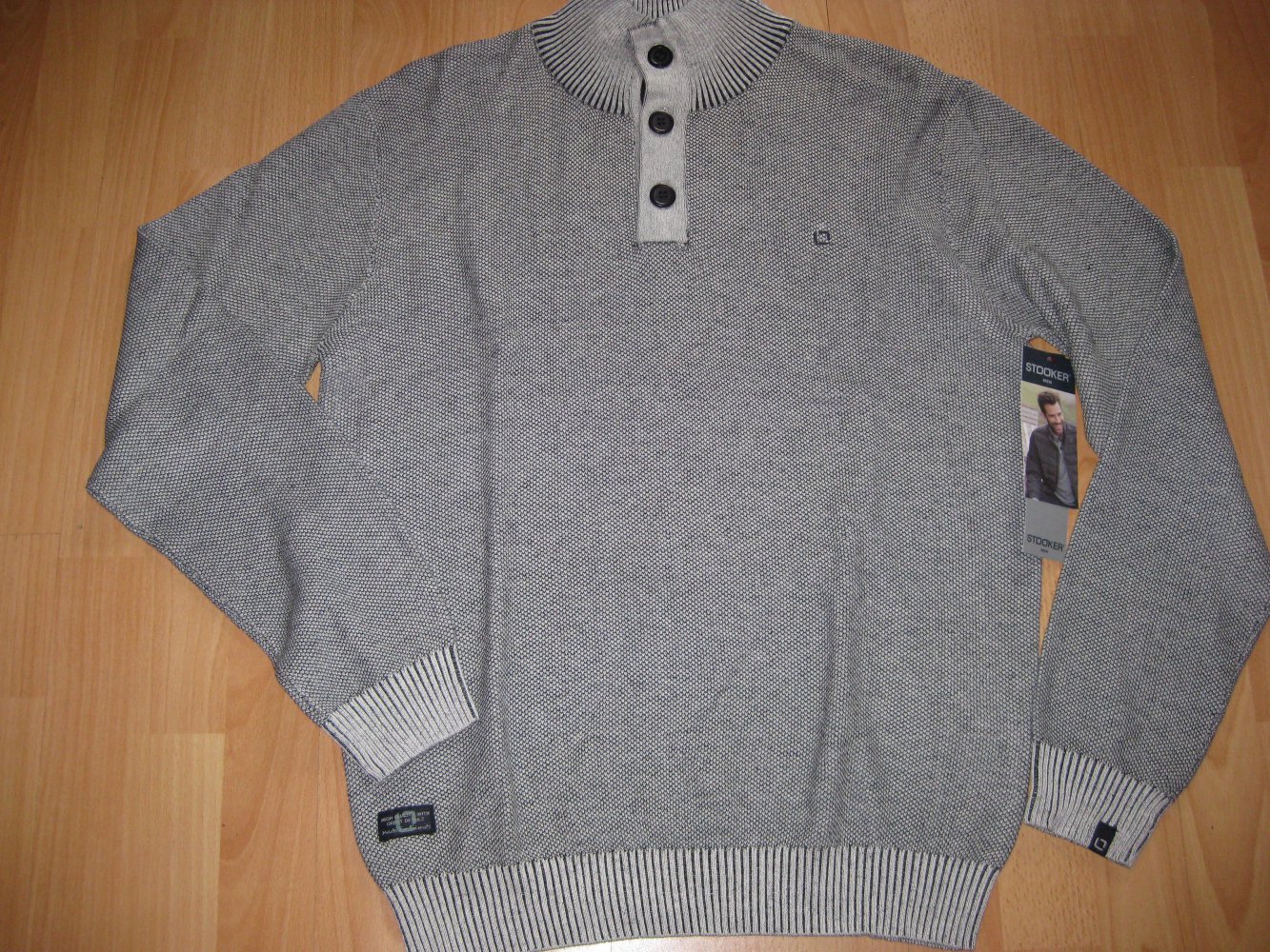 STOOKER MEN Pullover – grau schwarz Gr L NEU mit Etikett
