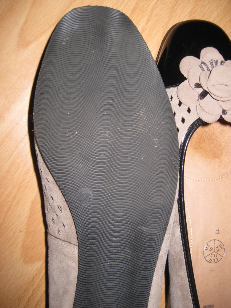 Ballerinas Ara Bari schwarz taupe Lack Camoscio 12-33726 Gr. 40 ½ WIE NEU