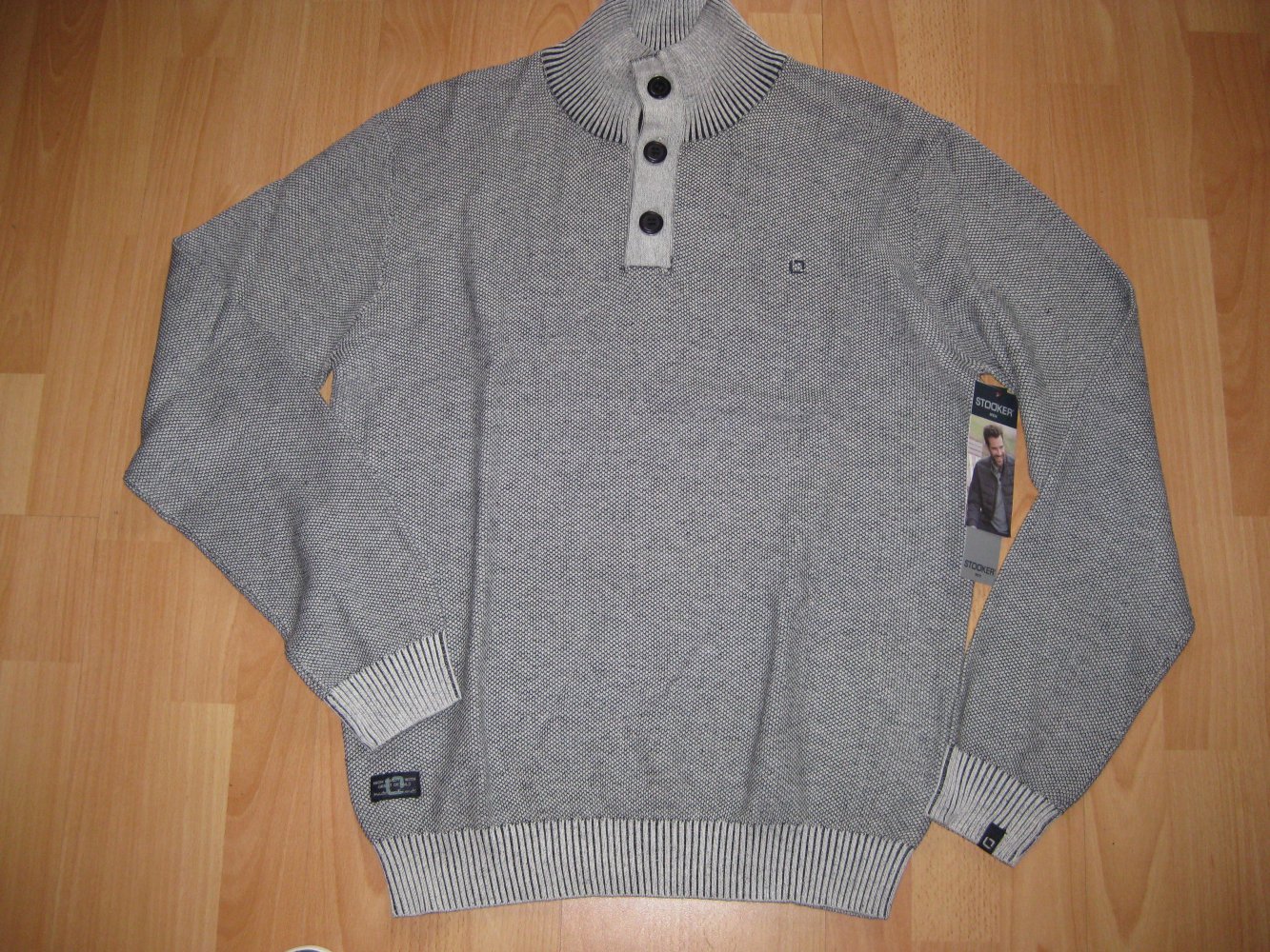 STOOKER MEN Pullover – grau schwarz Gr L NEU mit Etikett