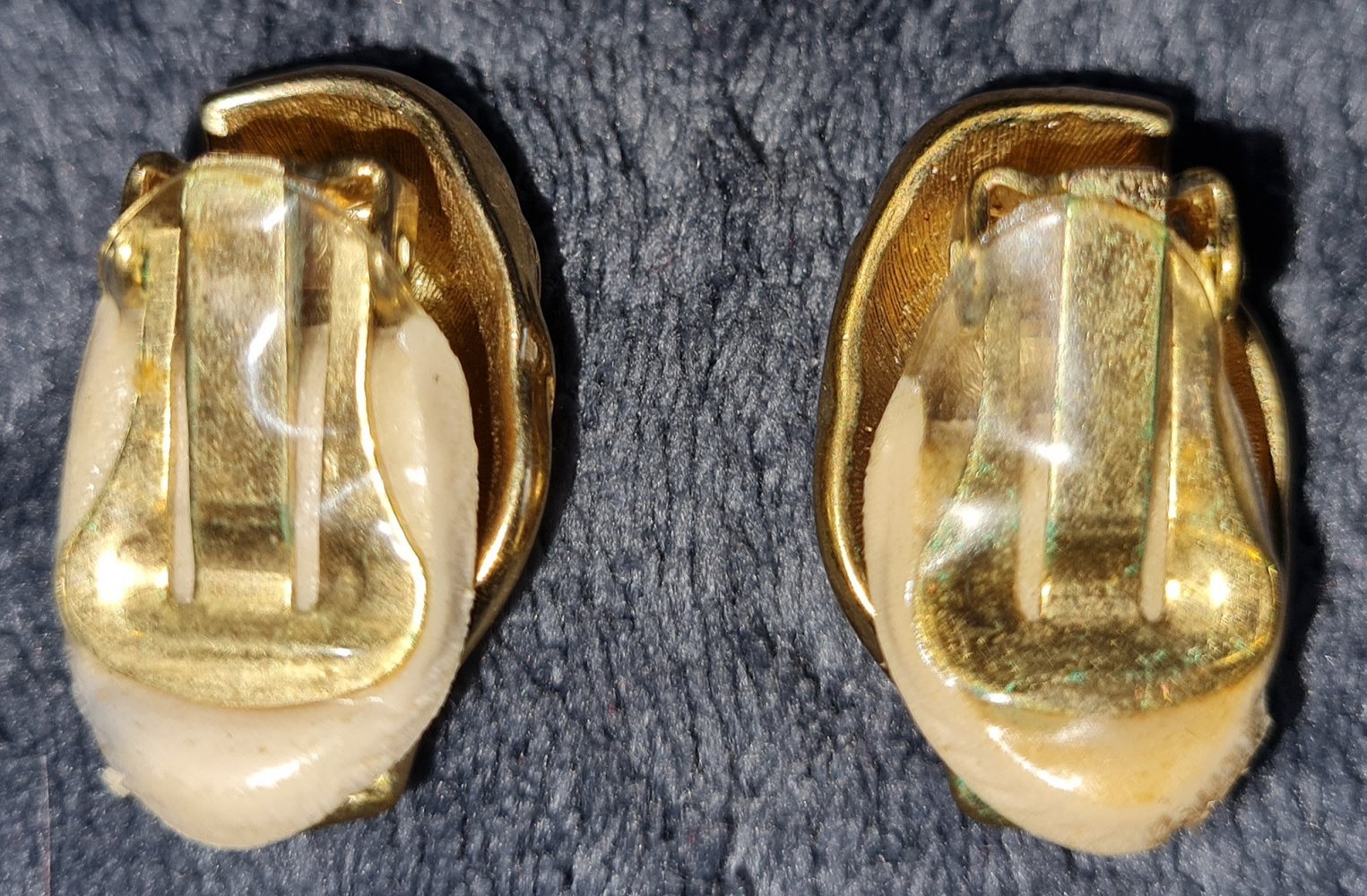 Ohrringe, Ohrenschmuck, Modeschmuck, weiß, gold, gebraucht