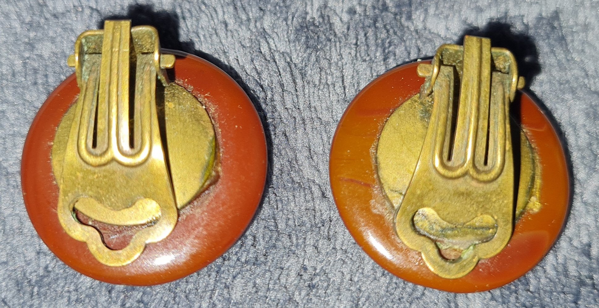Ohrringe, Ohrenschmuck, Modeschmuck, braun, gold, gebraucht