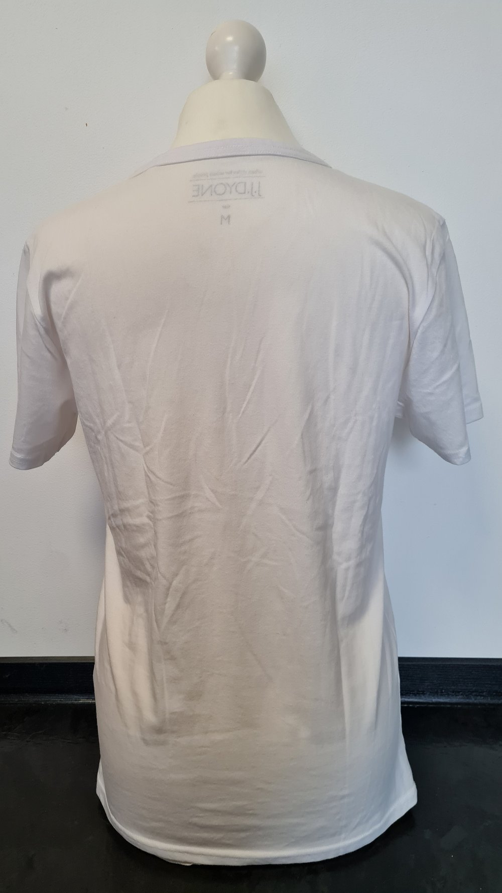 Shirt, T-Shirt, Oberteil mit V-Ausschnitt zum Knöpfen, J.J.Dyone weiß, creme, Größe M gebraucht