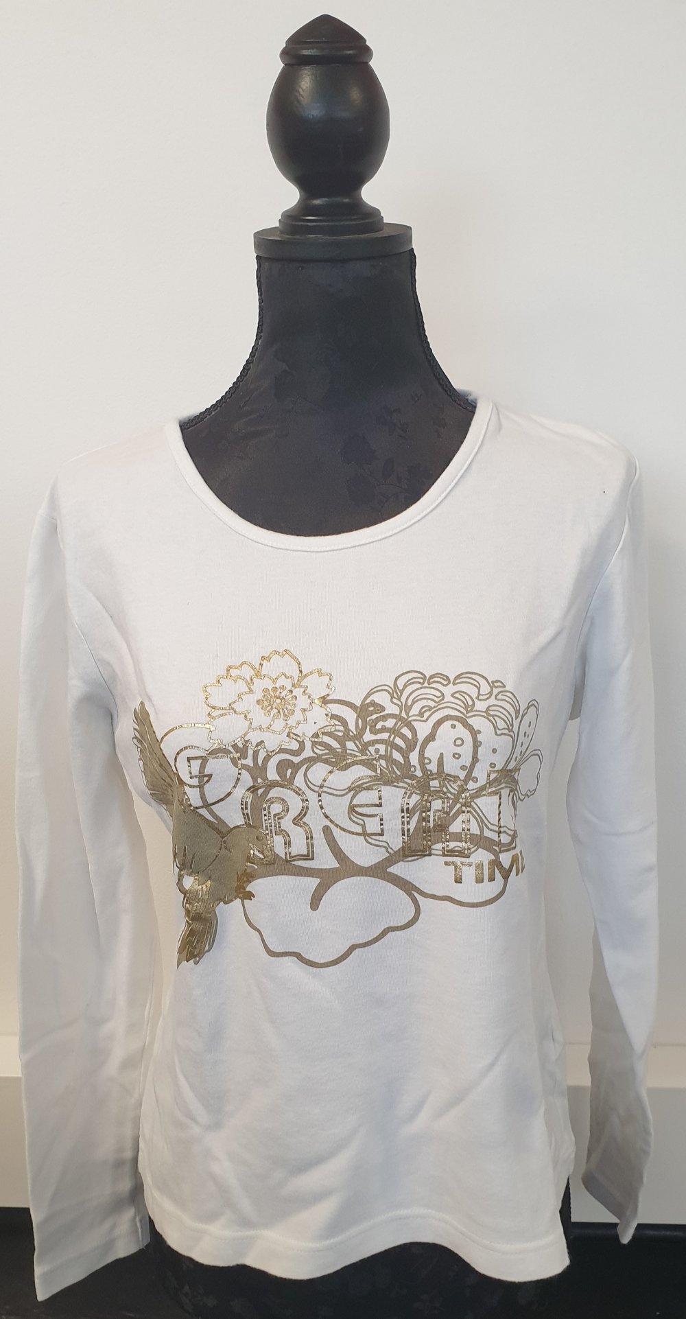 Pullover, Oberteil, Blue Motion weiß-gold, Größe M ( 40 / 42 ) gebraucht