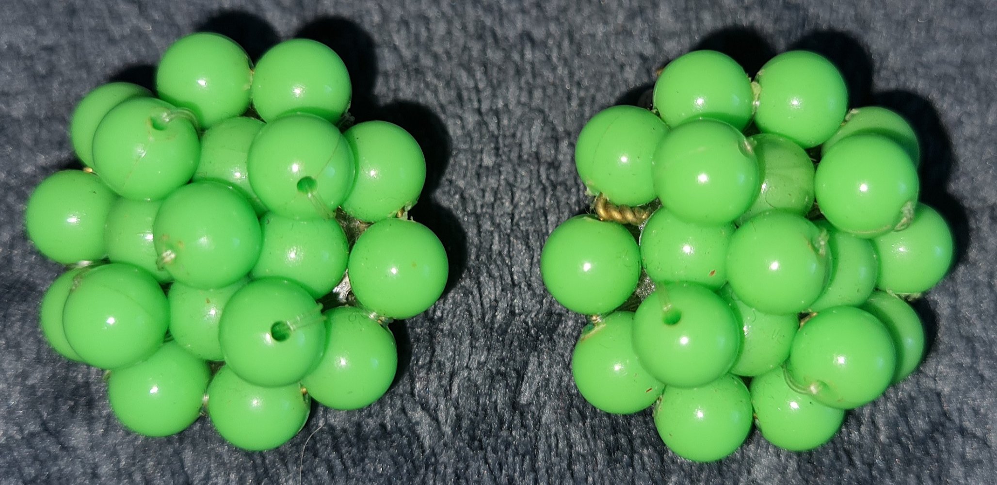 Ohrringe, Ohrenschmuck, Modeschmuck, grün, gold, gebraucht
