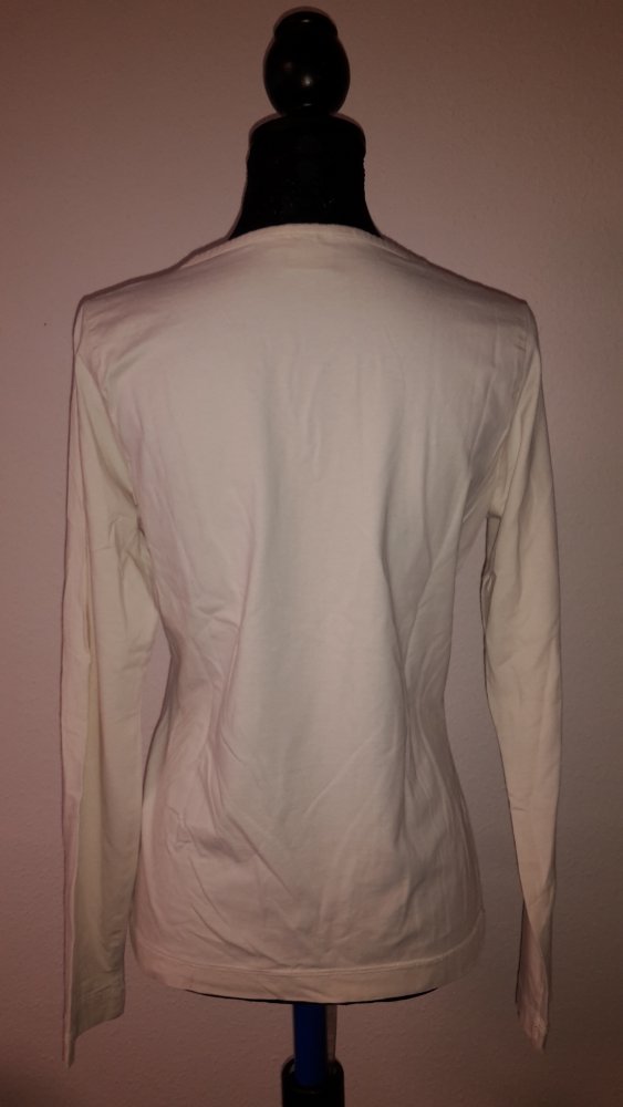 Pullover V-Ausschnitt, Oberteil, Blue Motion wollweiß, Größe M ( 40 / 42 ), gebraucht