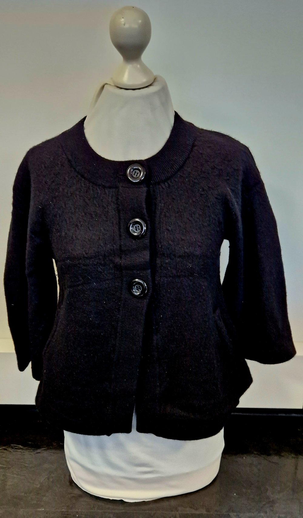 Jäckchen zum Knöpfen, Jacke, Oberteil, H&M schwarz, Größe L, gebraucht