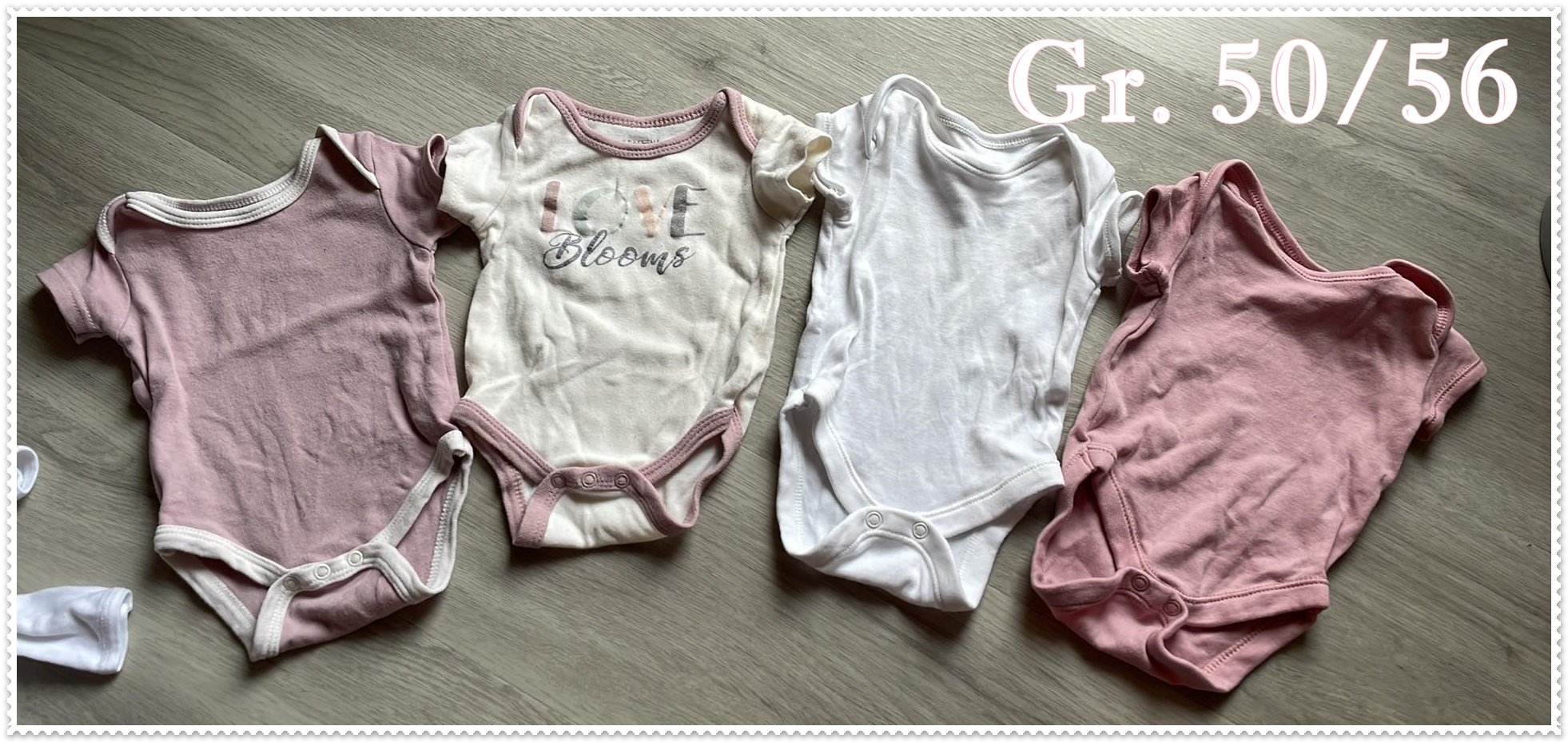 4 Kurzarmbodys Mädchen 50/56