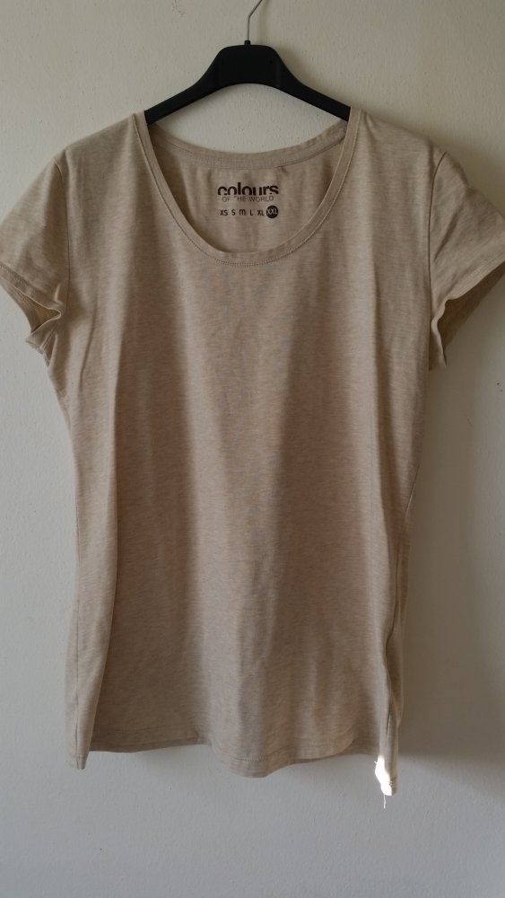 44/46, Basic-Shirt in beige meliert