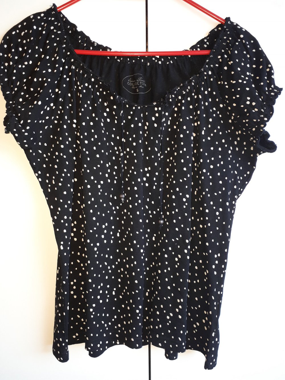 M/L, Süßes Shirt, schwarz, Polka Dots