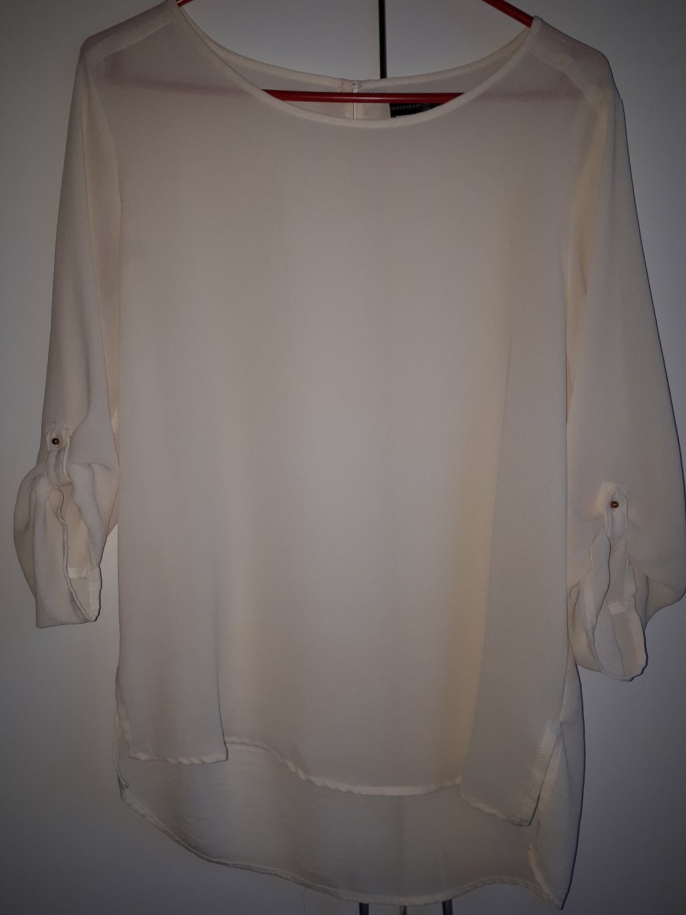 38/40, Blusenshirt, 3/4-Ärmel, creme