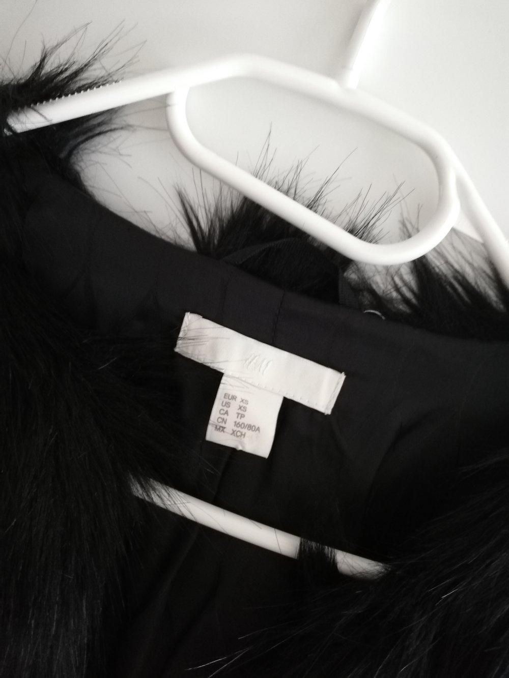 H&M Kunstpelz Kunstfell Jacke Pelz Fell schwarz