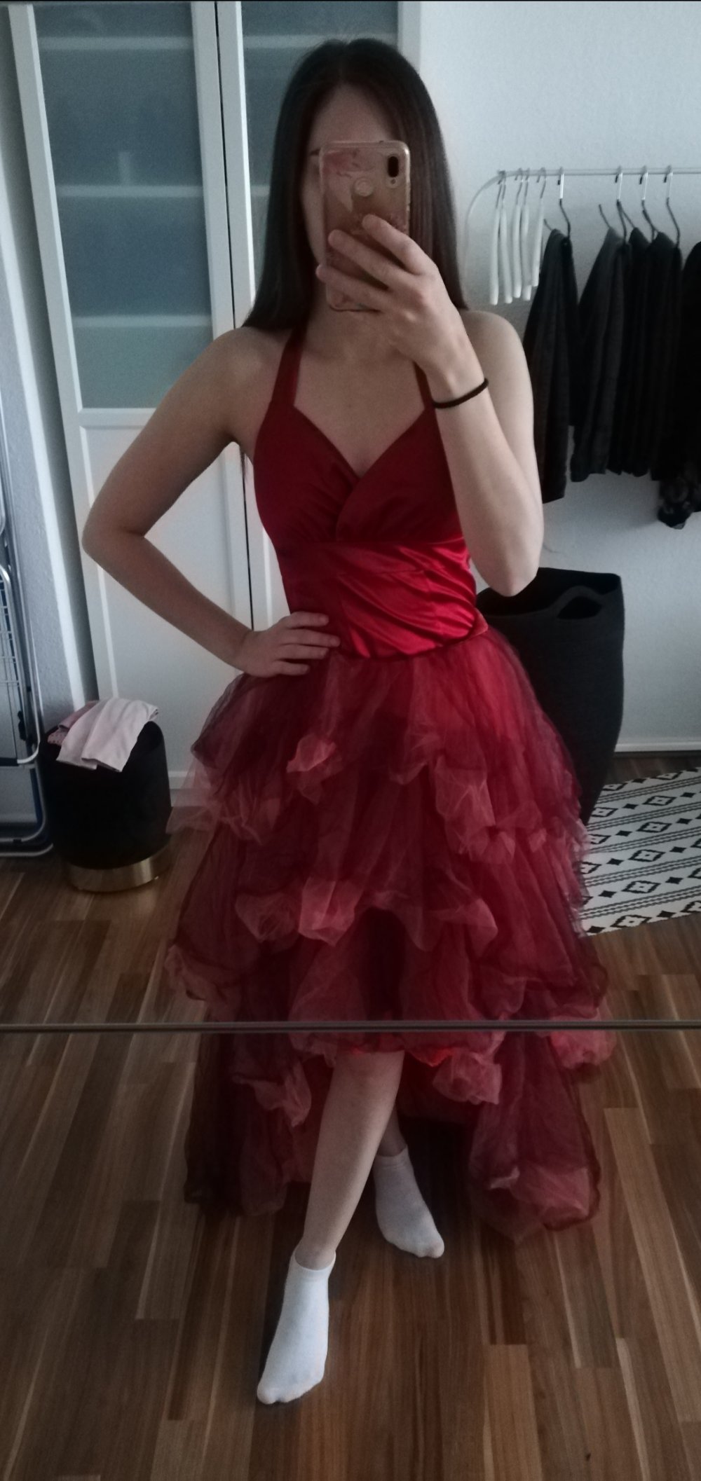 Lipsy Rock Tüll Vokuhila Rot Bordeaux Cosplay Kostüm Burlesque 