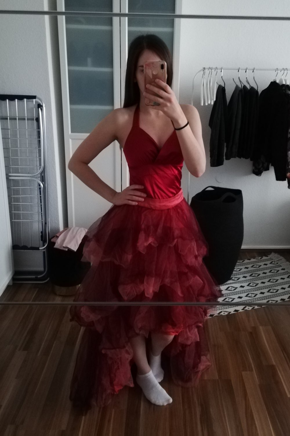 Lipsy Rock Tüll Vokuhila Rot Bordeaux Cosplay Kostüm Burlesque 